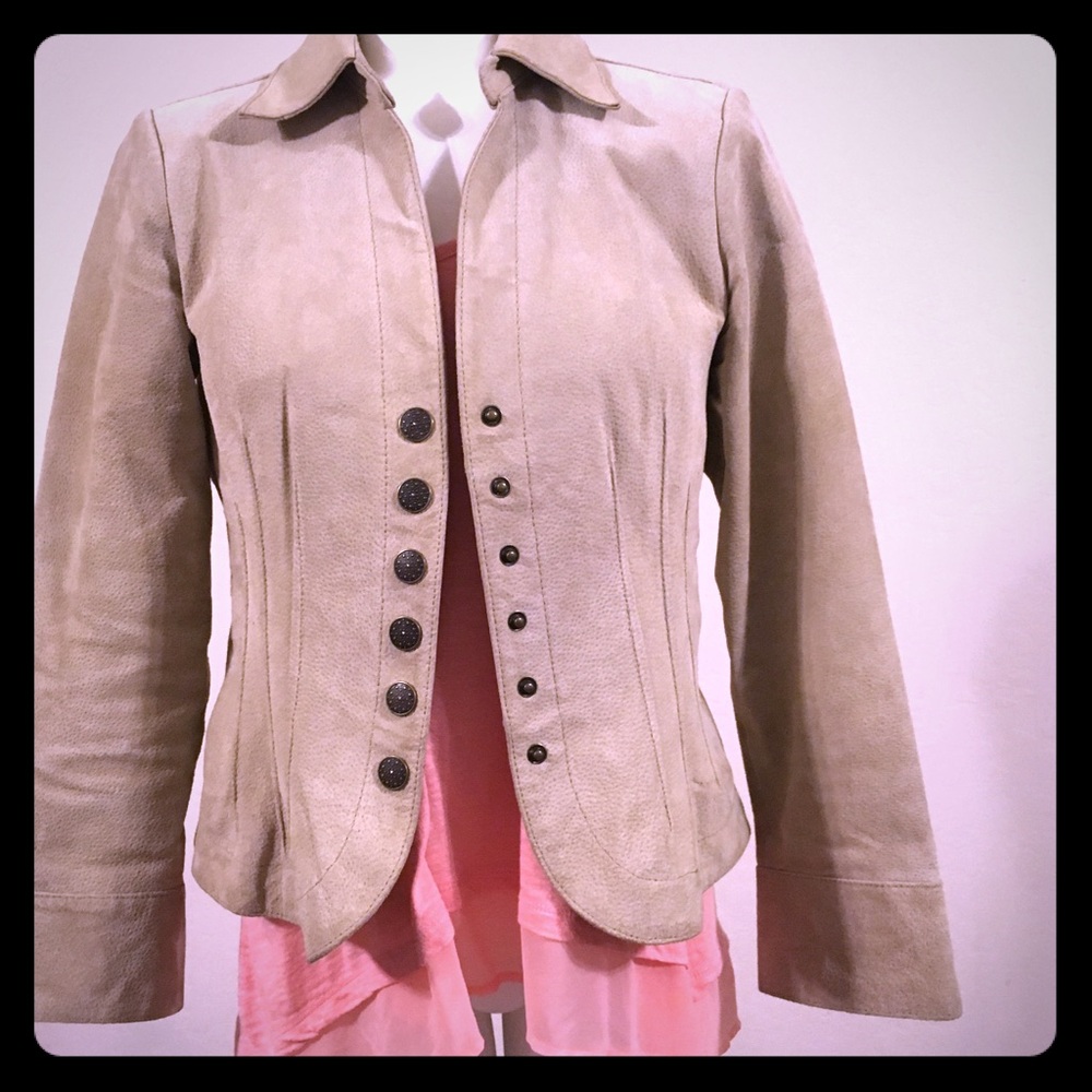 Stein Mart Soft Suede Leather Tan Jacket